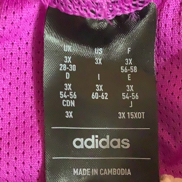 ADIDAS Size 3X Purple Burst Multi Sport W/Tiro J3 Shoin Shorts. MSRP $40 New - Picture 9 of 12